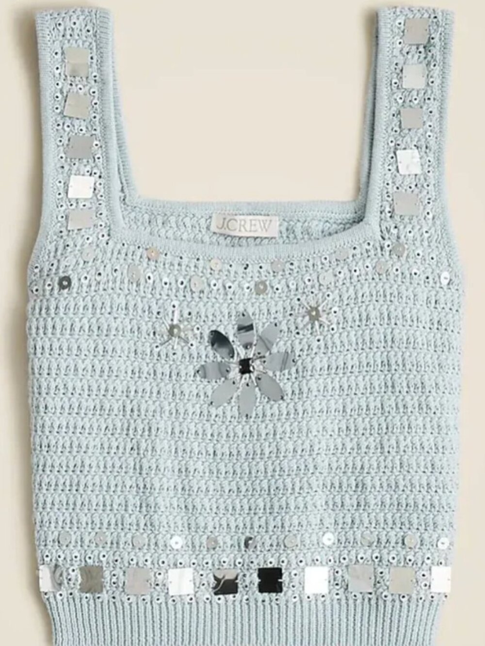J. Crew Sweater Tank with hand-embellished mirrors in Edgewater, Size M NWT